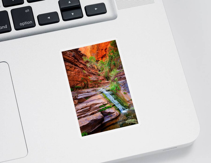 America Sticker featuring the photograph Upper Elves Chasm Cascade by Inge Johnsson