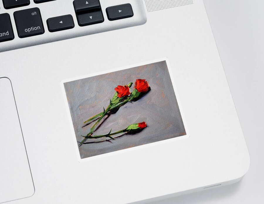Romance Sticker featuring the painting Valentine by Nancy Merkle