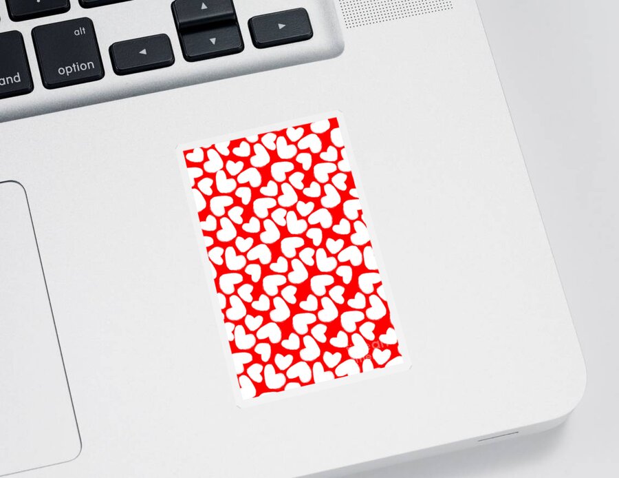 Valentines Day Sticker featuring the painting Drawn Hearts by Louisa Knight