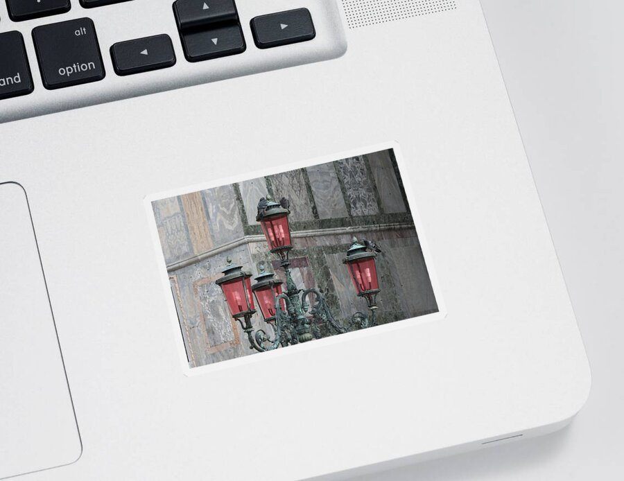 Saint Mark's Square Sticker featuring the photograph Venice Lights by Day by Allan Morrison