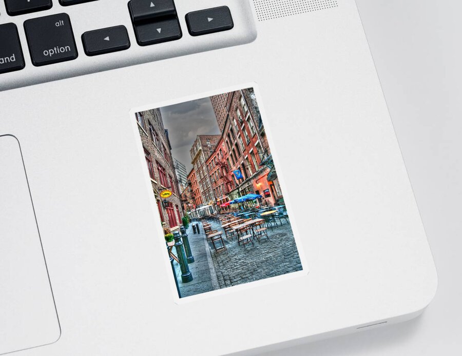 Architecture Sticker featuring the photograph HDR effect - Cafe Culture by Sue Leonard