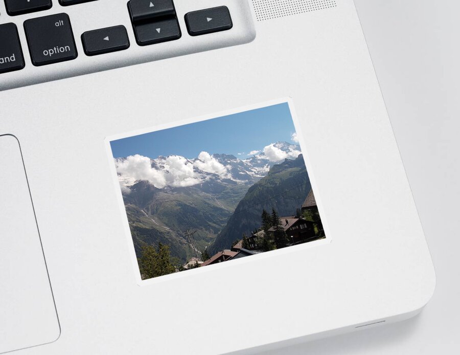 View Sticker featuring the photograph View From Murren by Nina Kindred