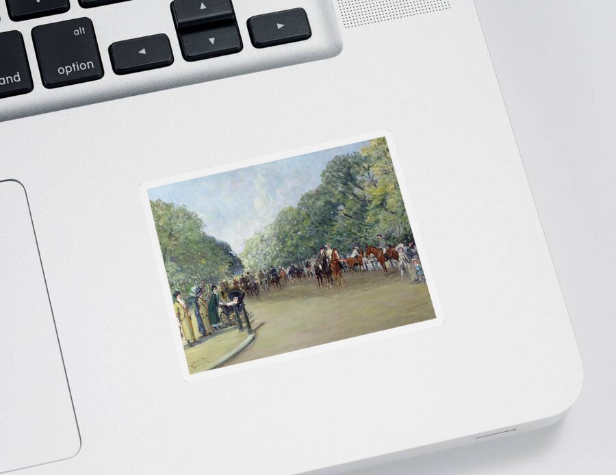 C19th Sticker featuring the painting View of Hyde Park with Figures on Rotten Row by Albert Jnr Ludovici