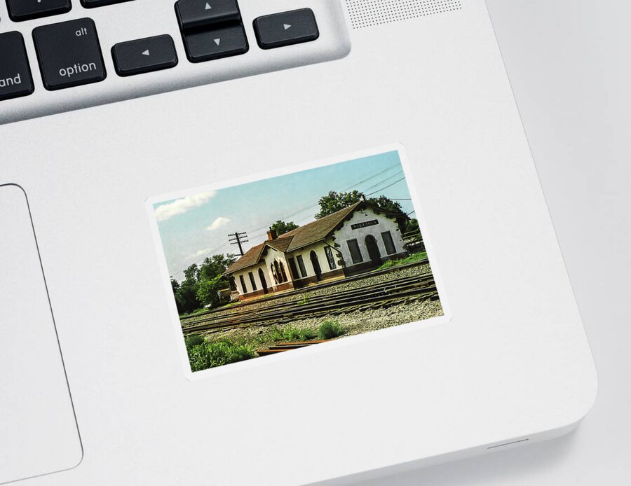 Train Depot Sticker featuring the photograph Villisca Train Depot by Ed Peterson