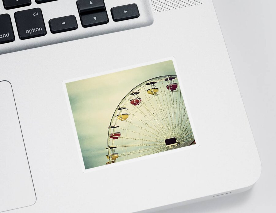 Ferris Wheel Sticker featuring the photograph Vintage Ferris Wheel by Kim Hojnacki