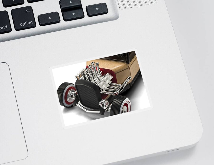 Car Sticker featuring the photograph Vintage Hot Rod Engine by Gianfranco Weiss