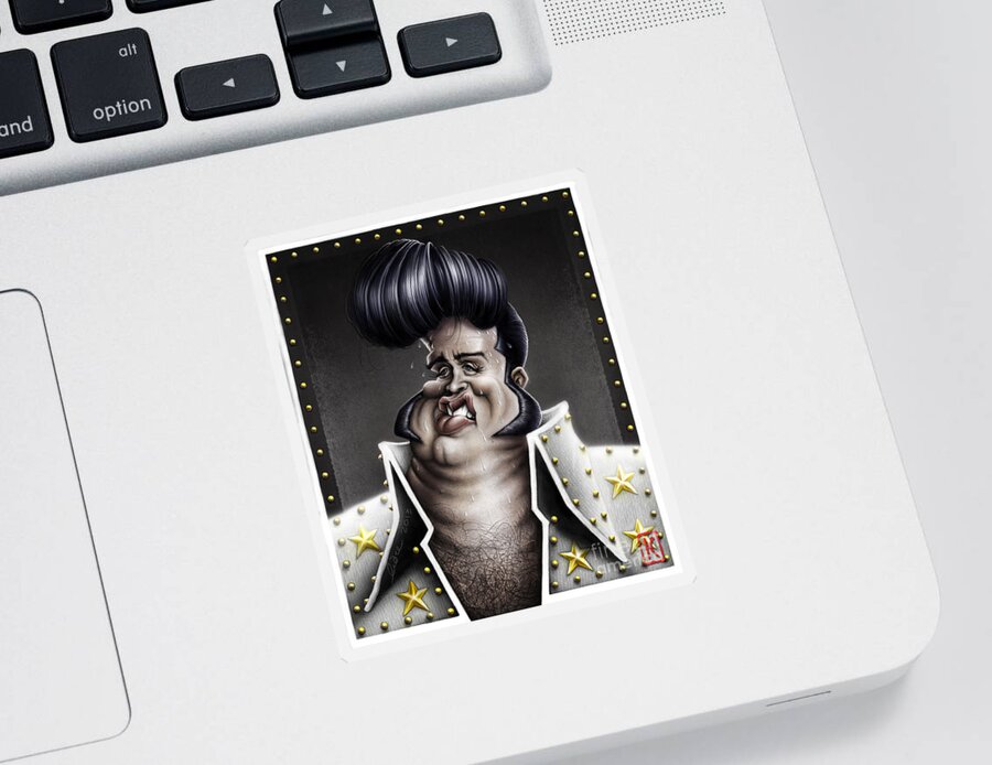 Elvis Presley Sticker featuring the digital art Viva Las Vegas Elvis by Andre Koekemoer