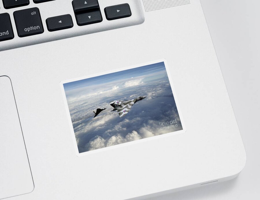 Avro Vulcan Sticker featuring the digital art Vulcans by Airpower Art