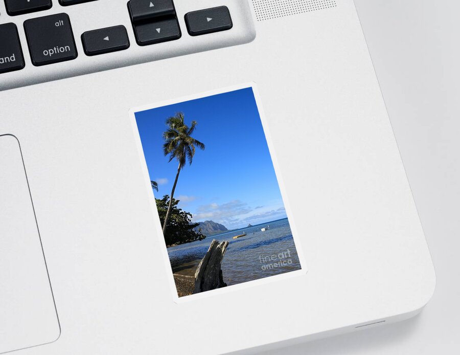 Island Sticker featuring the photograph Waimanalo Beach by DJ Florek