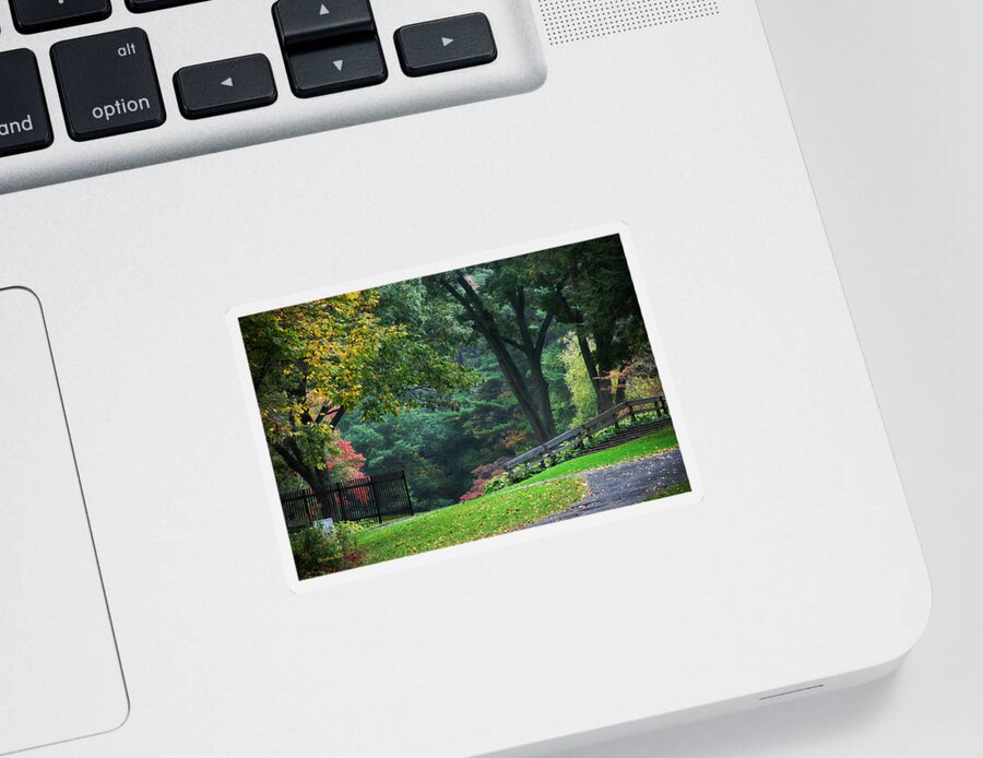 Fall Sticker featuring the photograph Walk in the Park by Christina Rollo