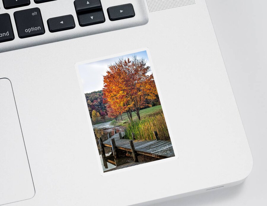2012 Sticker featuring the photograph Walk Into Fall by Ronald Lutz