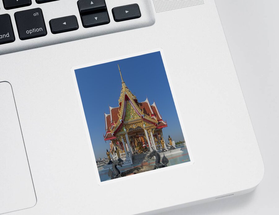 Temple Sticker featuring the photograph Wat Bukkhalo Central Roof-top Pavilion DTHB1809 by Gerry Gantt