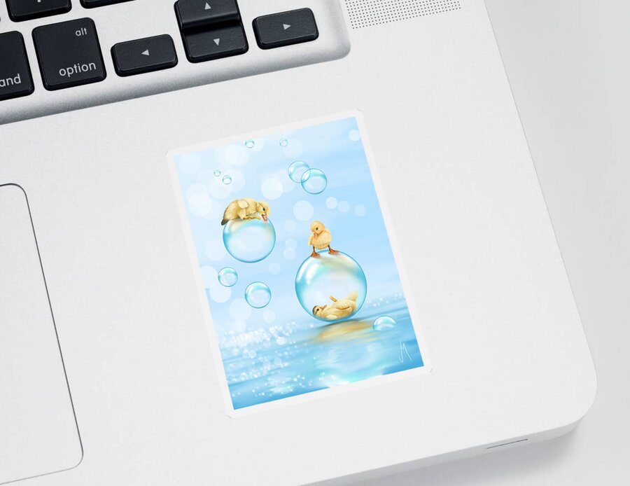 Ipad Sticker featuring the painting Water games by Veronica Minozzi