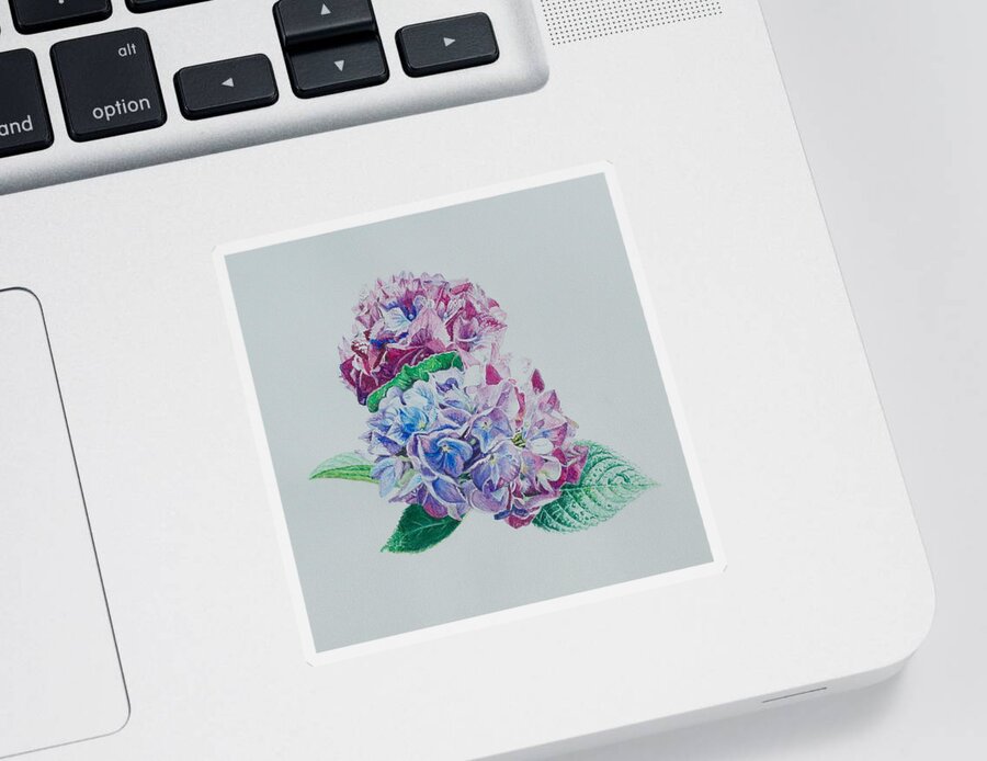 Flower Painting Sticker featuring the painting Watercolored Hydrangea by Michele Myers