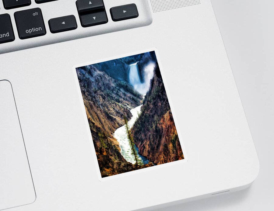 Wyoming Sticker featuring the photograph Waterfall 8 by Dawn Eshelman