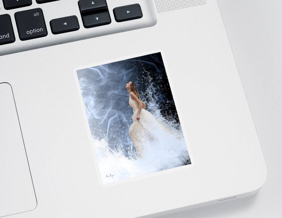 Waves Of His Glory Sticker featuring the digital art Waves of His Glory by Jennifer Page