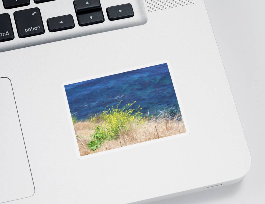 Beach Sticker featuring the digital art Wild Flowers by Katherine Erickson