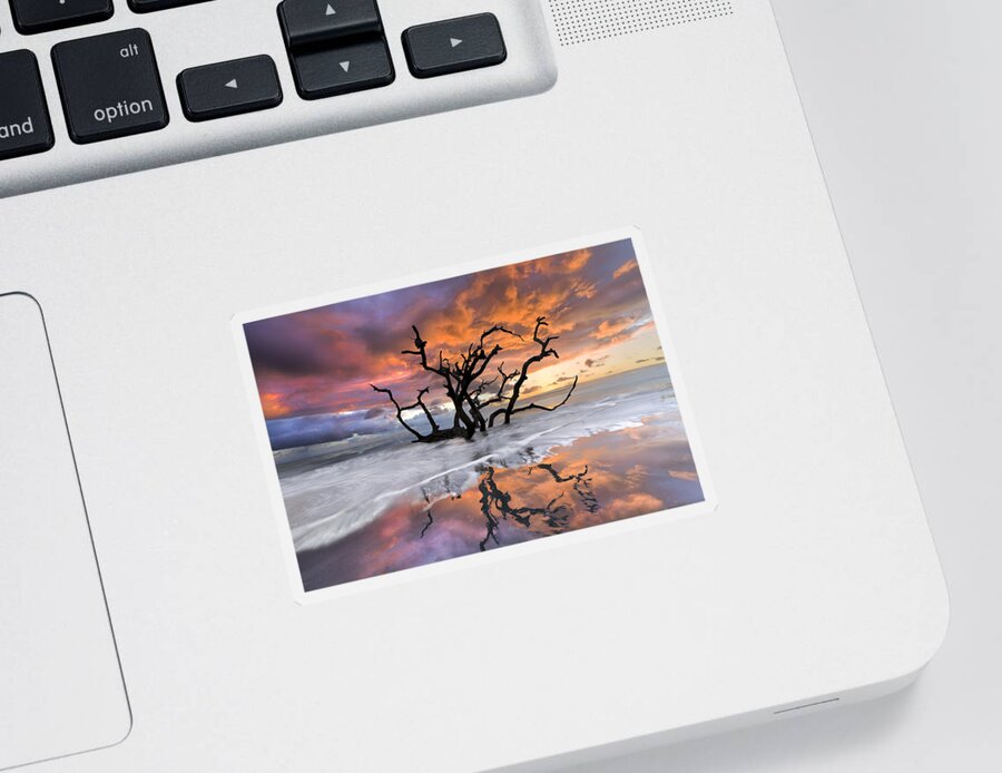 Clouds Sticker featuring the photograph Wildfire by Debra and Dave Vanderlaan