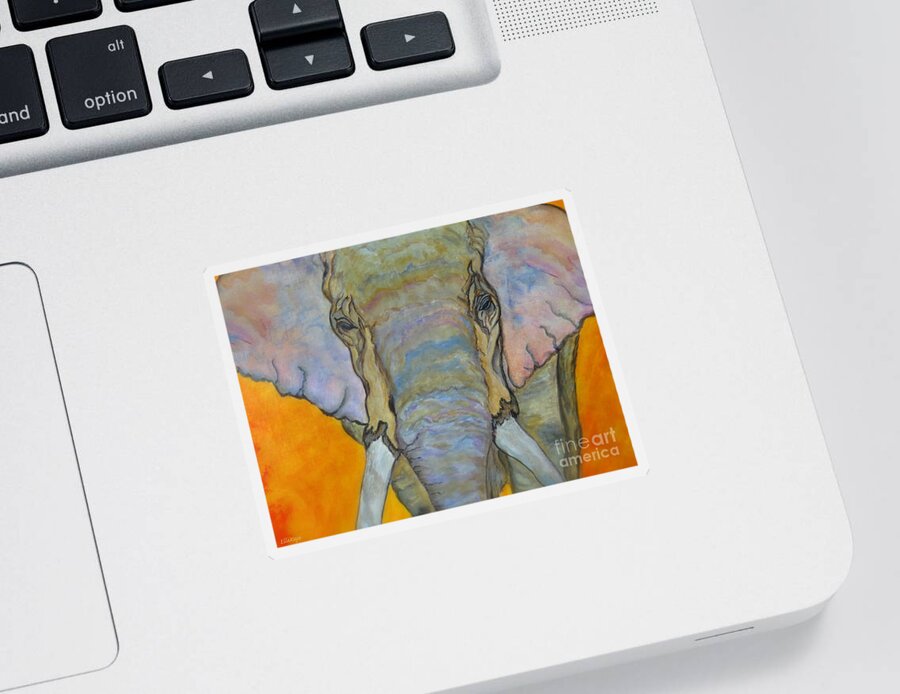 Elephant Sticker featuring the painting Wind and Fire - Fine Art Painting by Ella Kaye Dickey