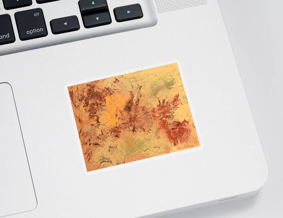 Beige Sticker featuring the painting Windy Day by Linda Bailey