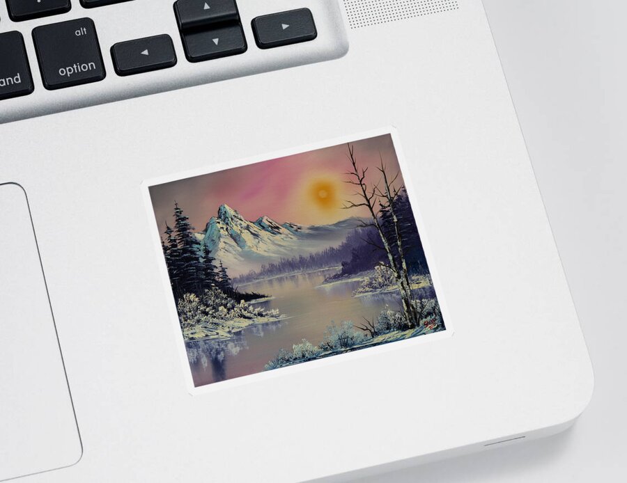 Landscape Sticker featuring the painting Morning Frost by Chris Steele