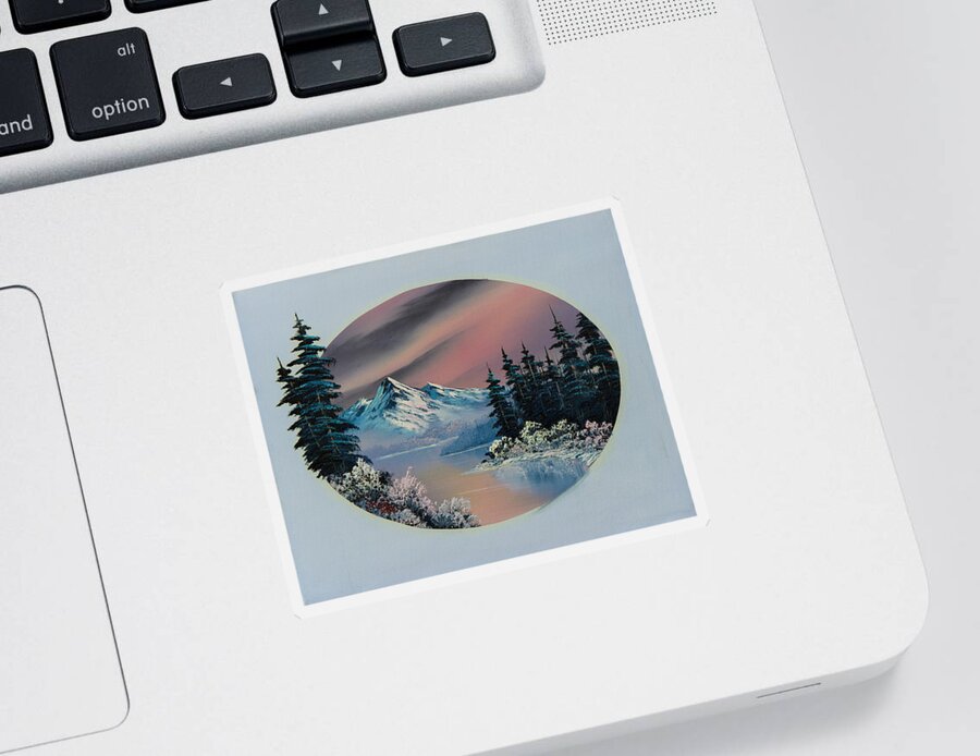 Landscape Sticker featuring the painting Winter Tranquility by Chris Steele