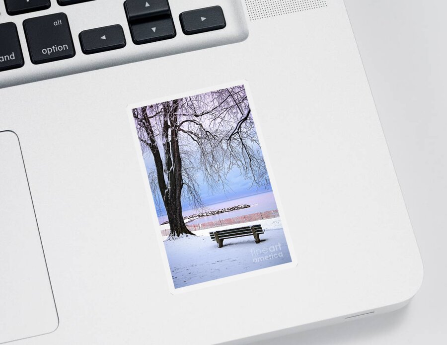 Winter Sticker featuring the photograph Winter park in Toronto 2 by Elena Elisseeva