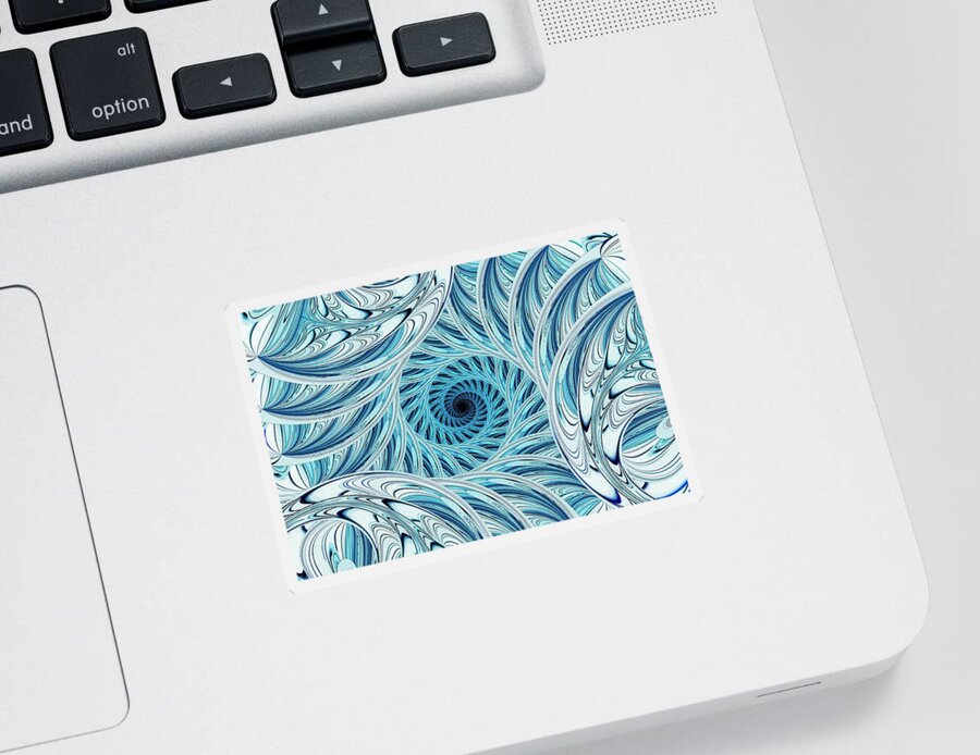 Winter Sticker featuring the digital art Winter Vortex by Anastasiya Malakhova