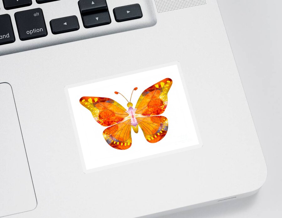 Wisdom Sticker featuring the digital art Wisdom and Flight Abstract Butterfly Art by Omaste Witkowski by Omaste Witkowski