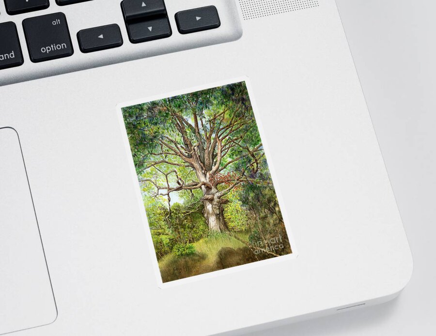 Oak Tree Sticker featuring the painting Wisdom by Nancy Cupp