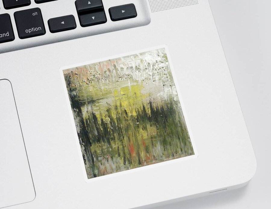 Abstract Painting Sticker featuring the painting Y - liesiii by KUNST MIT HERZ Art with heart