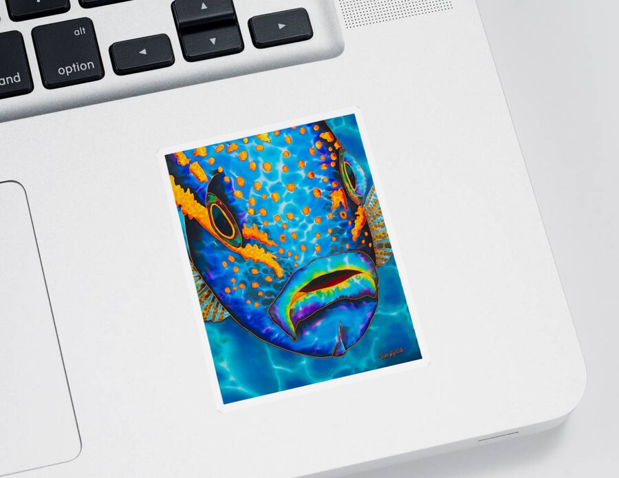 Yellowtail Snapper Sticker featuring the painting Yellowtail Snapper by Daniel Jean-Baptiste