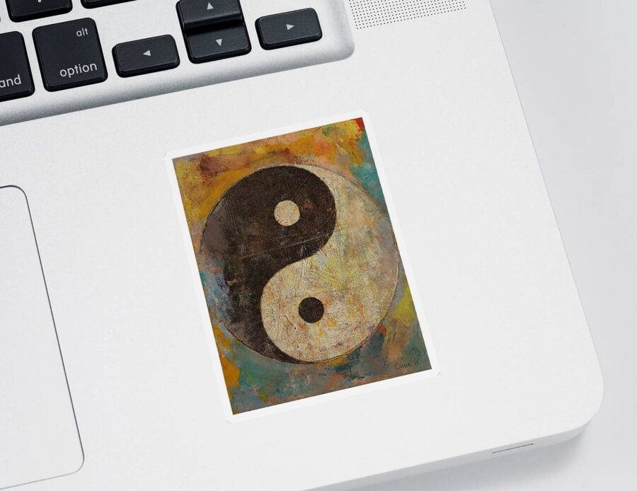 Yin-yang Sticker featuring the painting Yin Yang by Michael Creese