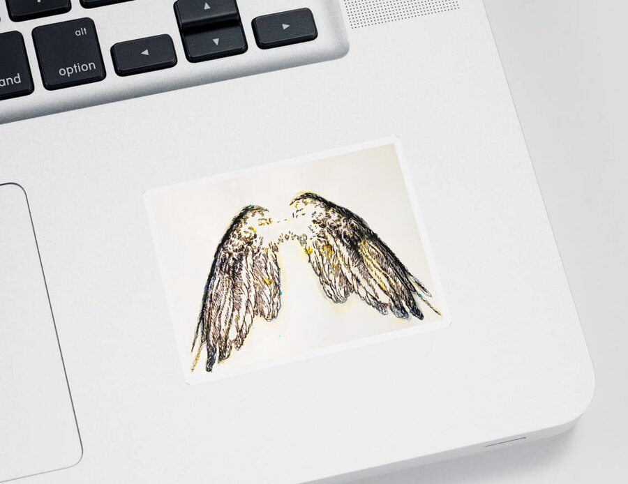 Wings Sticker featuring the drawing You are ready by Giorgio Tuscani