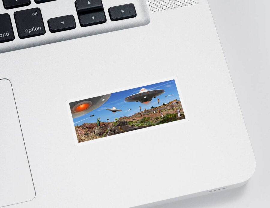 Surrealism Sticker featuring the photograph You Never Know . . . Panoramic by Mike McGlothlen
