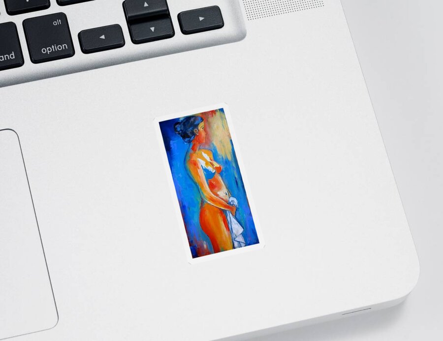 Nude Sticker featuring the painting Young Woman by Elise Palmigiani