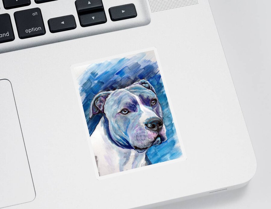 Dog Sticker featuring the painting Ziggy by Ashley Kujan