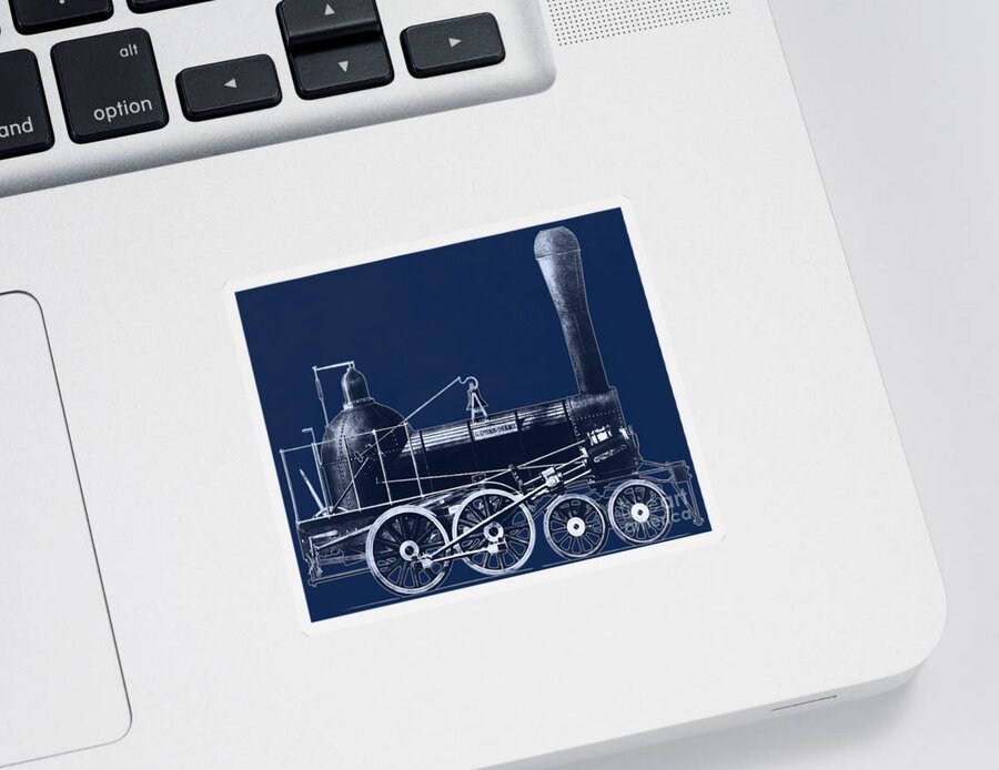 Historic Sticker featuring the photograph 19th Century Locomotive by Omikron