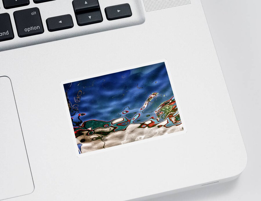 Afternoon Sticker featuring the photograph Boat Reflexion #1 by Stelios Kleanthous