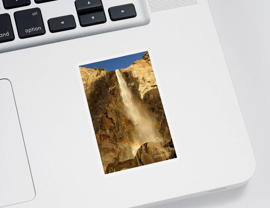 Yosemite National Park Sticker featuring the photograph Bridal Veil Falls At Yosemite #1 by Adam Jewell