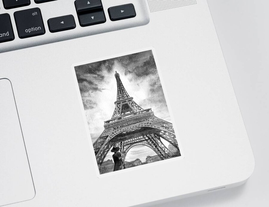 Eiffel Sticker featuring the painting Eiffel Tower Paris France #5 by Irina Sztukowski