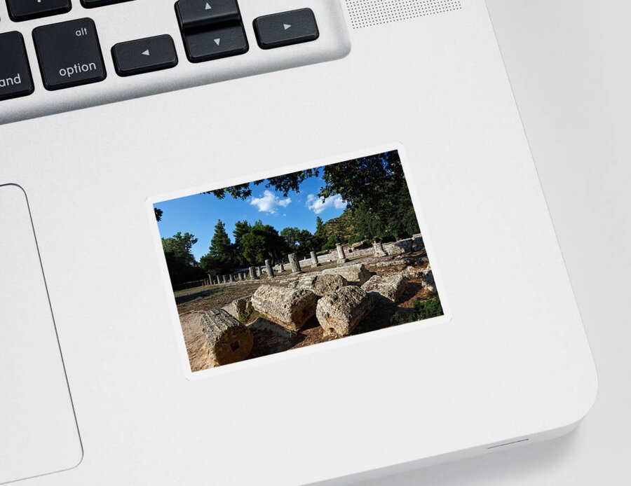 Ancient Sticker featuring the photograph Gymnasion - Ancient Olympia #1 by Constantinos Iliopoulos