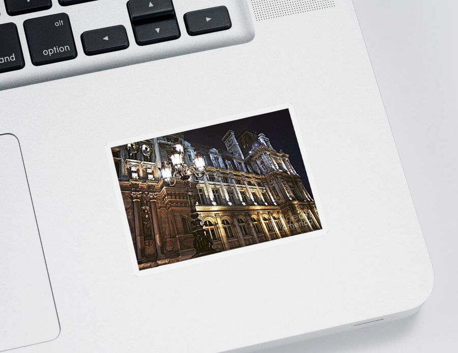 Architecture Sticker featuring the photograph Hotel de Ville in Paris 2 by Elena Elisseeva