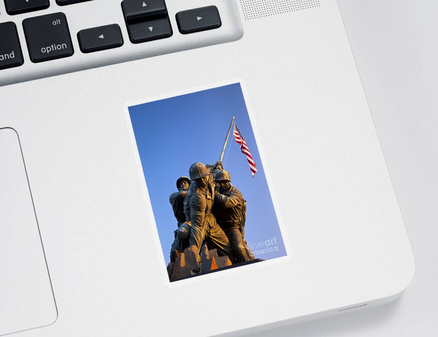 Iwo Jima Sticker featuring the photograph Iwo Jima Memorial #1 by Brian Jannsen