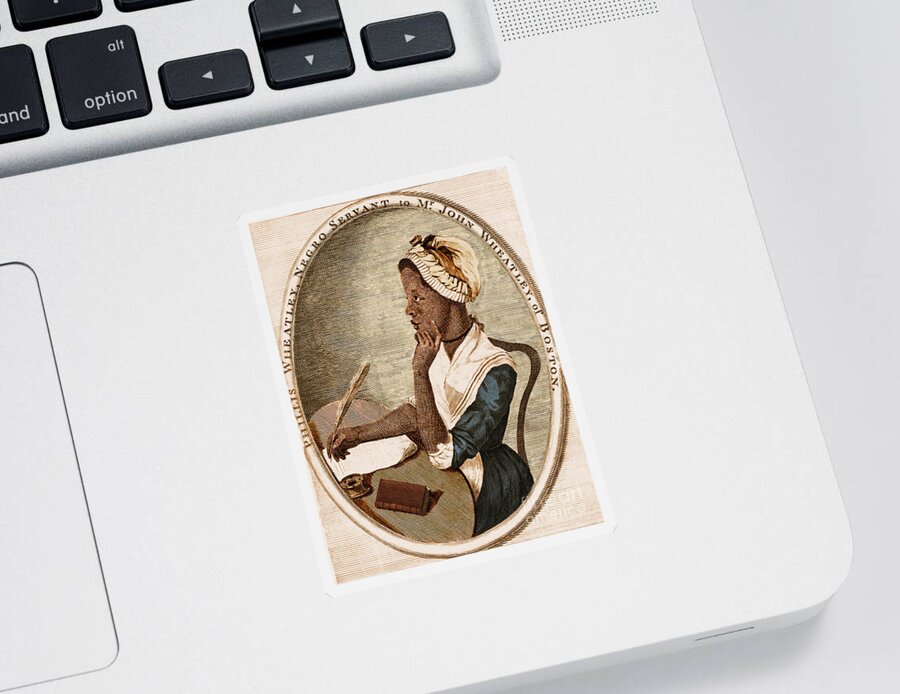 History Sticker featuring the photograph Phillis Wheatley by Photo Researchers