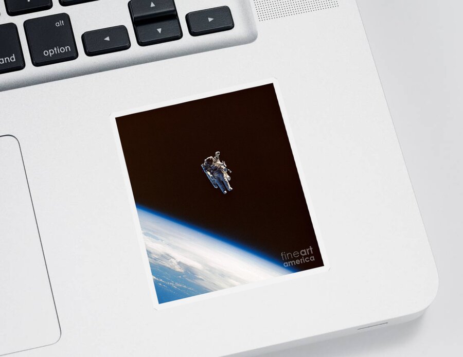 Nasa Sticker featuring the photograph Spacewalk #1 by Science Source/NASA
