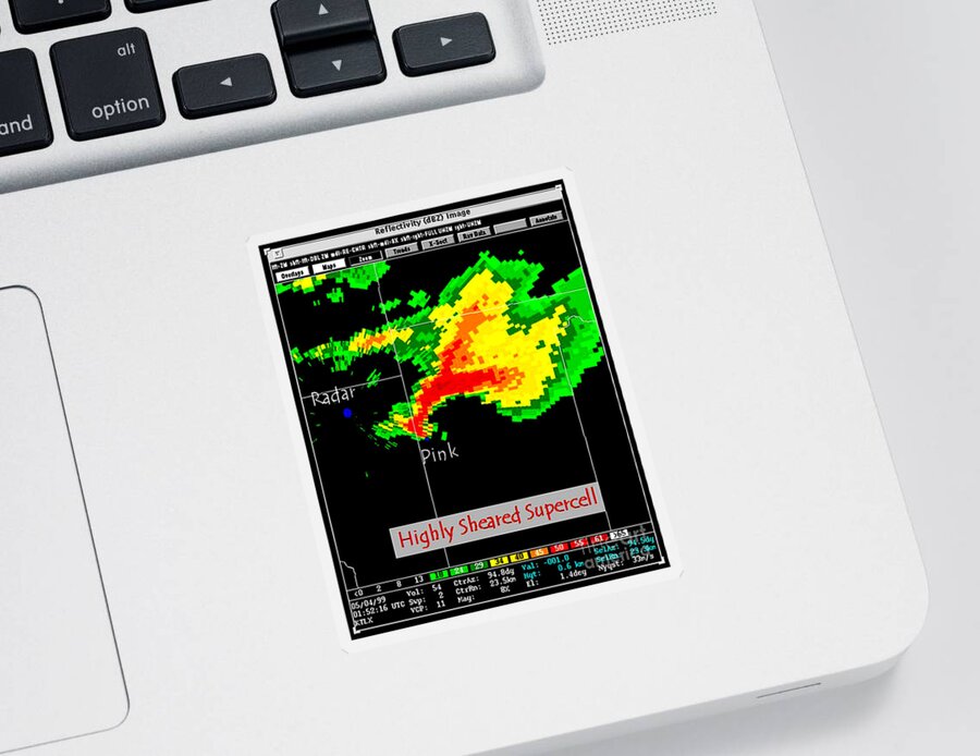 Science Sticker featuring the photograph Supercell With Hook Echo, Radar #1 by Science Source