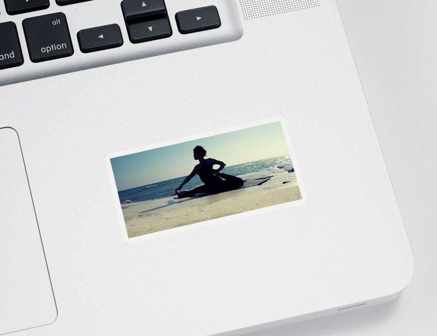 Beach Sticker featuring the photograph Yoga #1 by Stelios Kleanthous