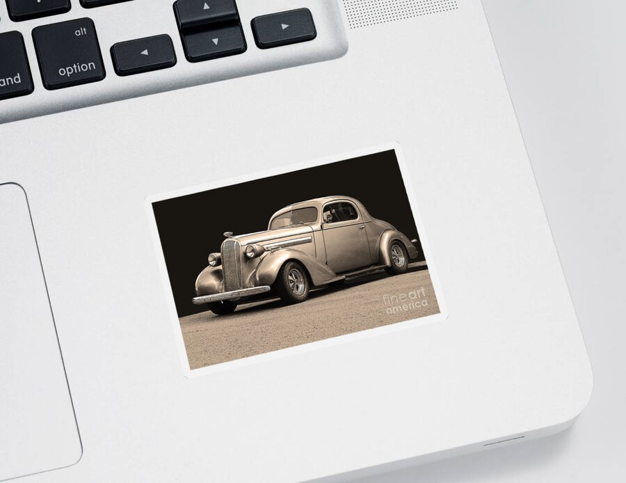 Car Sticker featuring the photograph 1936 Buick by Robert Meanor