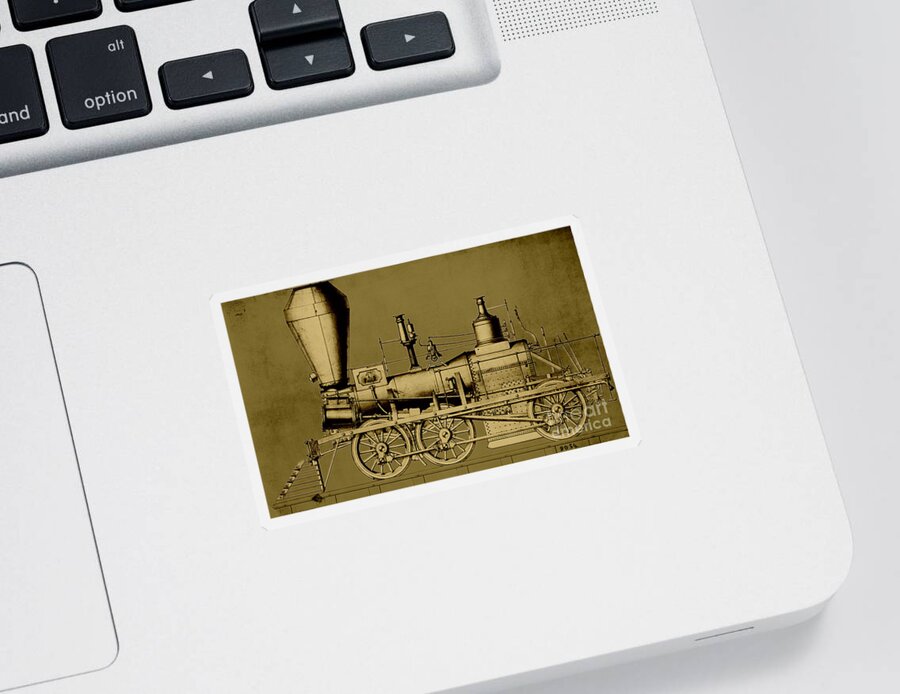 Historic Sticker featuring the photograph 19th Century Locomotive #2 by Omikron